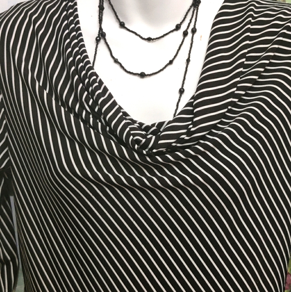 Black and White asymmetrical blouse